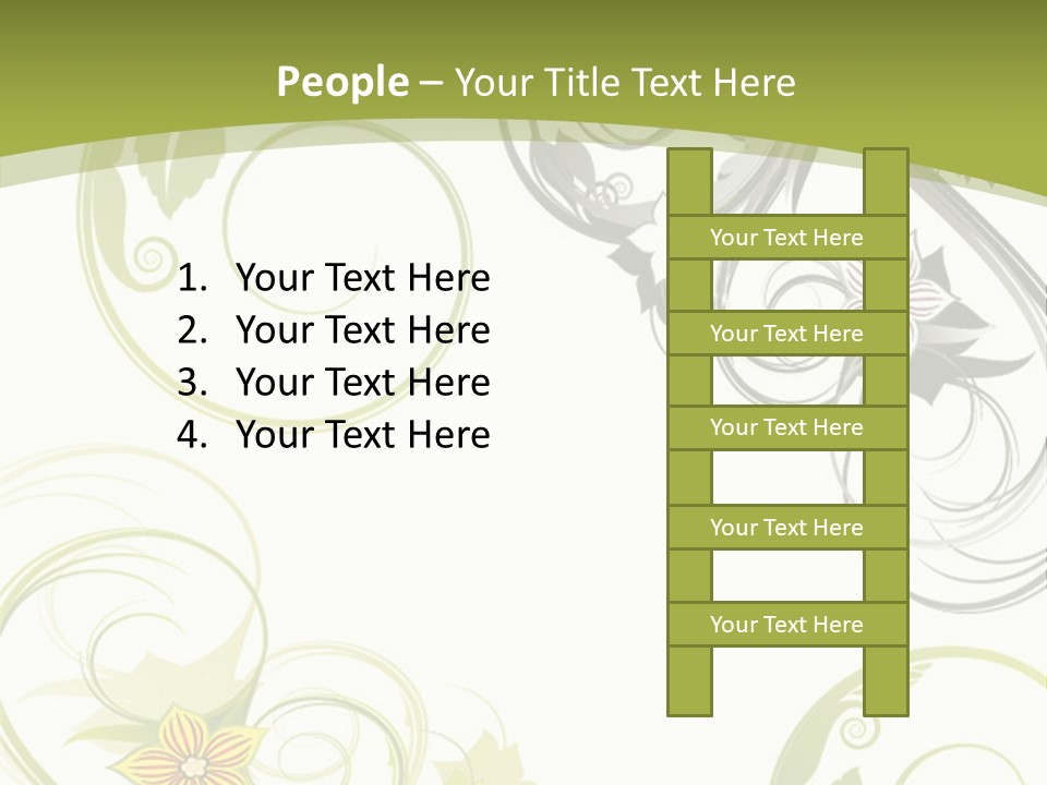 A Green And White Floral Powerpoint Presentation PowerPoint Template