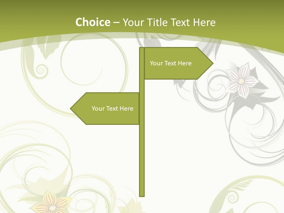 A Green And White Floral Powerpoint Presentation PowerPoint Template