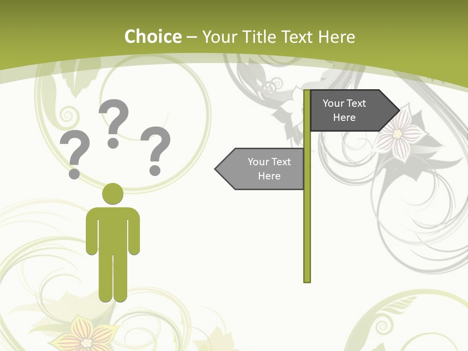 A Green And White Floral Powerpoint Presentation PowerPoint Template