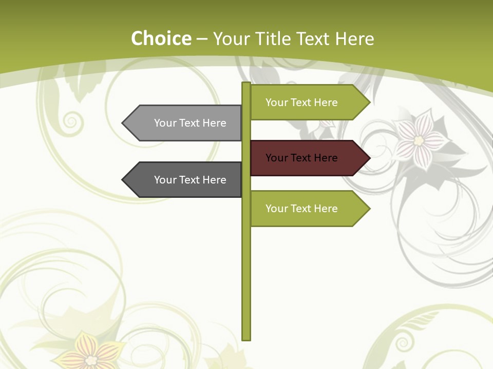 A Green And White Floral Powerpoint Presentation PowerPoint Template