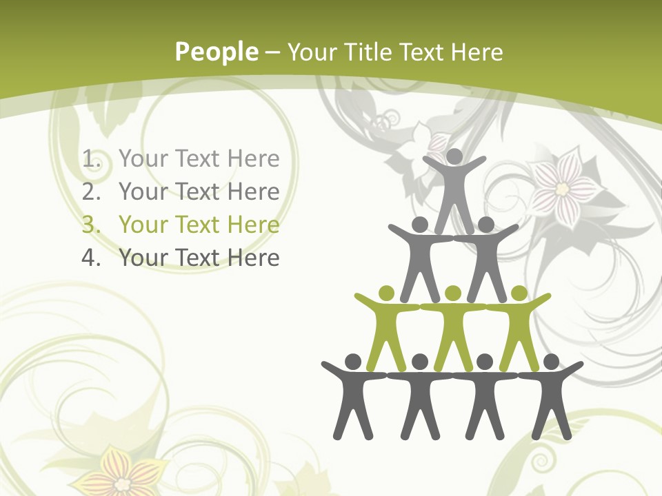 A Green And White Floral Powerpoint Presentation PowerPoint Template