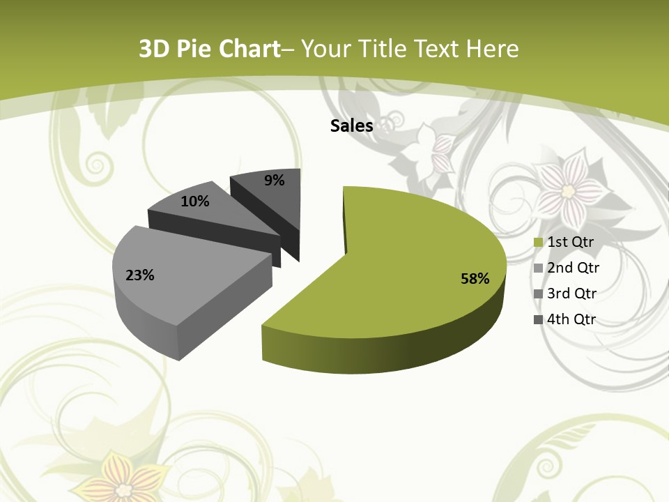 A Green And White Floral Powerpoint Presentation PowerPoint Template