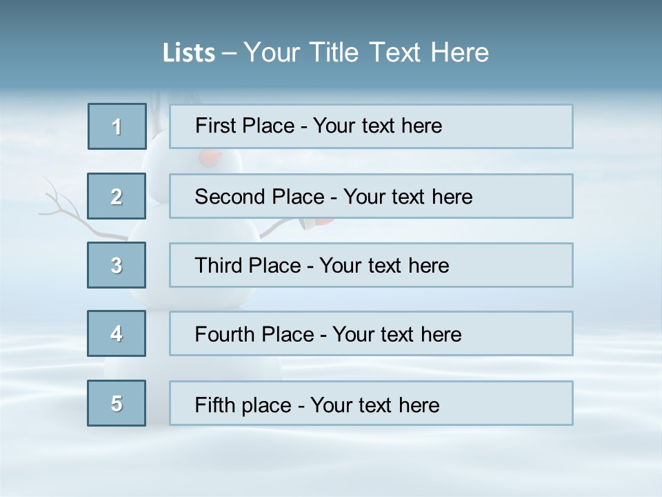 White Year Bucket PowerPoint Template