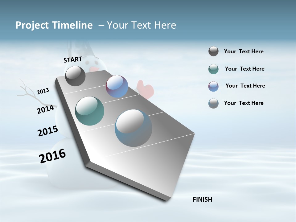 White Year Bucket PowerPoint Template