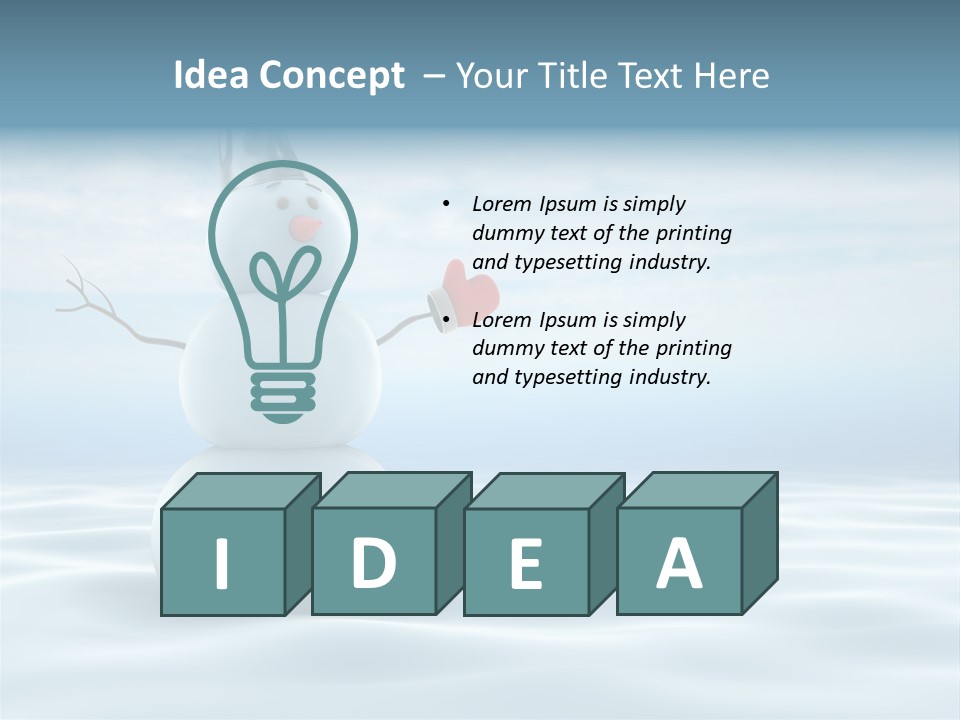 White Year Bucket PowerPoint Template