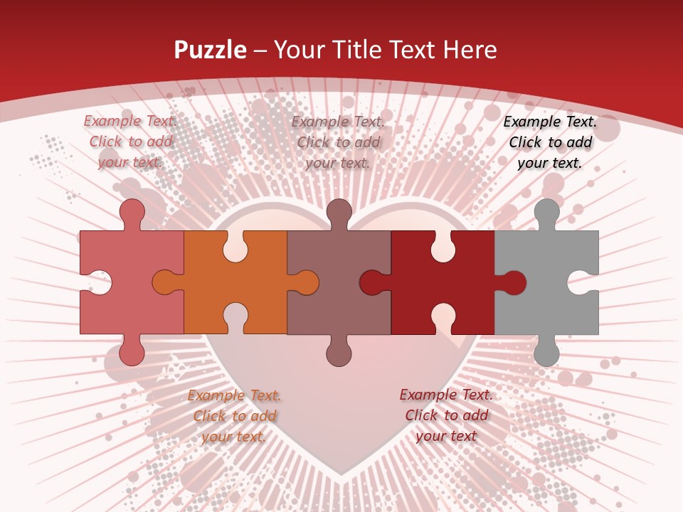 A Red Heart On A White And Red Background PowerPoint Template