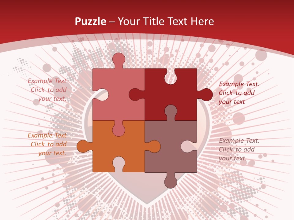 A Red Heart On A White And Red Background PowerPoint Template