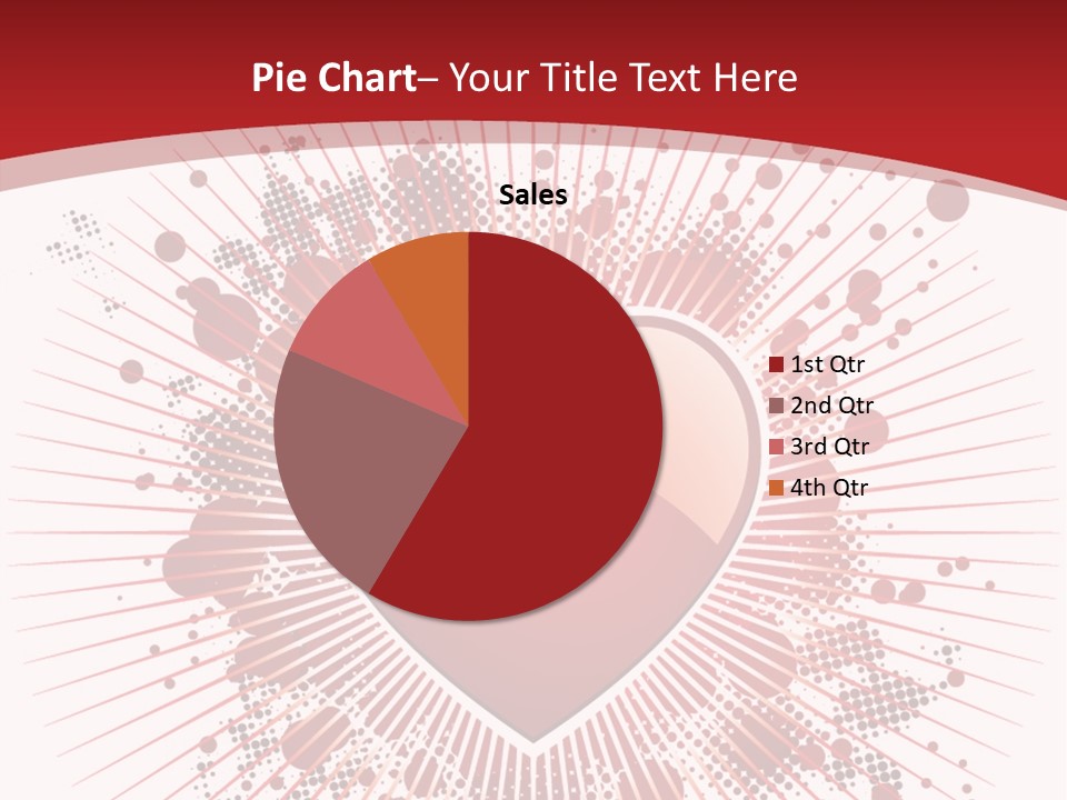 A Red Heart On A White And Red Background PowerPoint Template