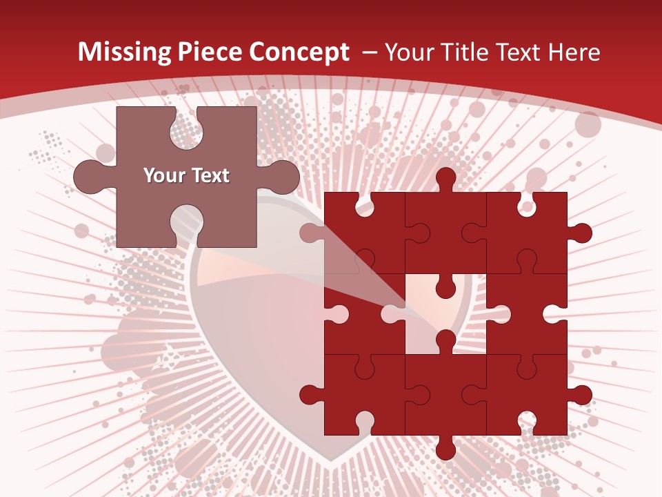 A Red Heart On A White And Red Background PowerPoint Template