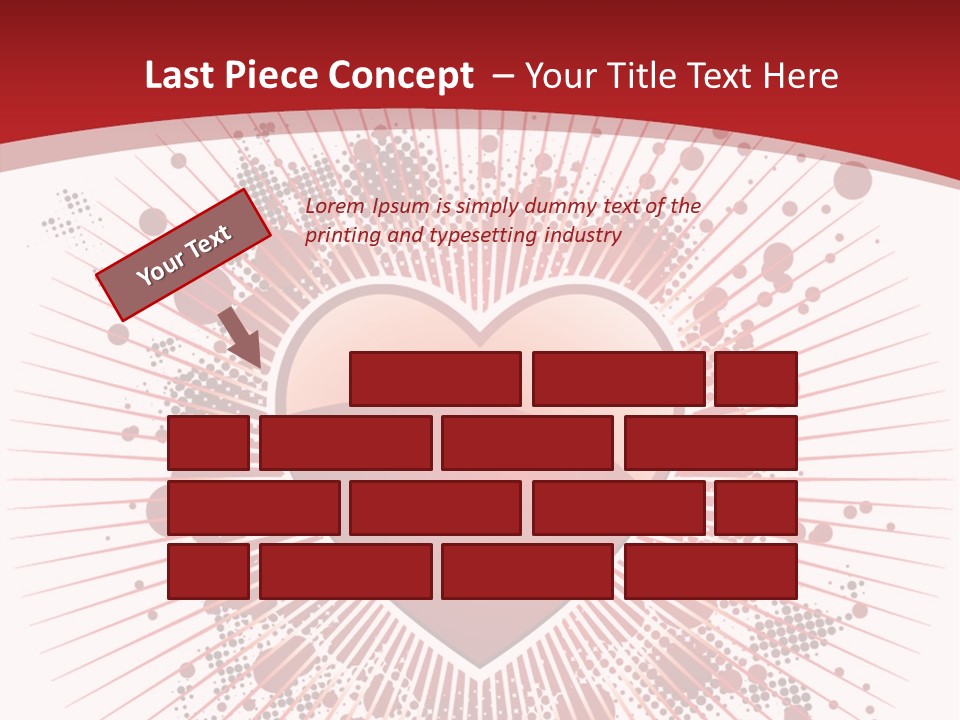A Red Heart On A White And Red Background PowerPoint Template