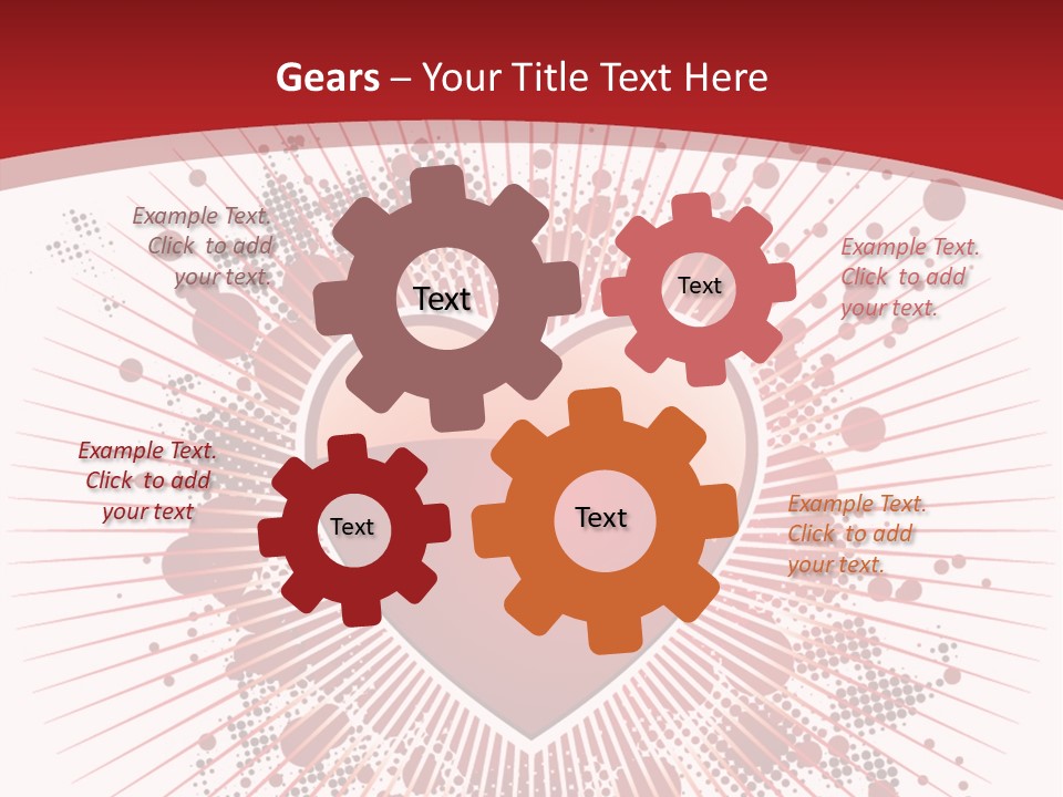 A Red Heart On A White And Red Background PowerPoint Template