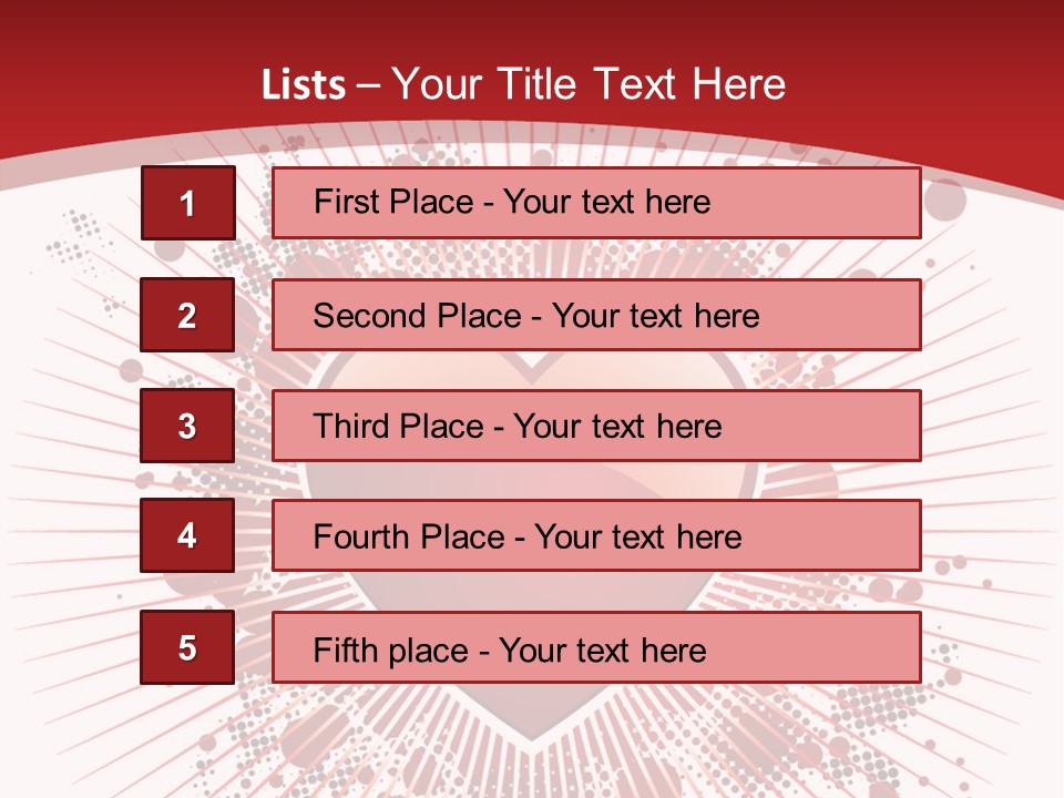 A Red Heart On A White And Red Background PowerPoint Template