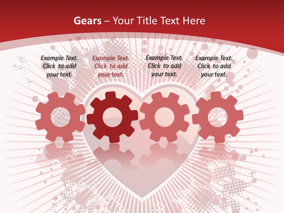 A Red Heart On A White And Red Background PowerPoint Template