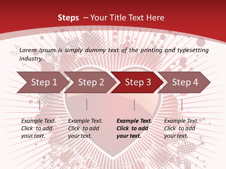 A Red Heart On A White And Red Background PowerPoint Template
