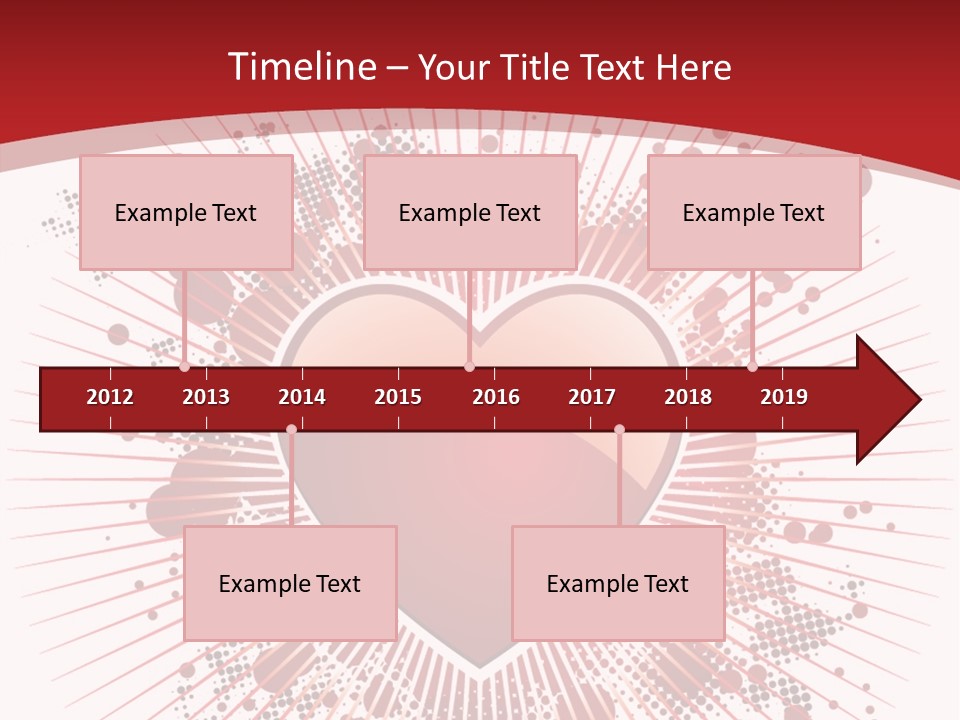A Red Heart On A White And Red Background PowerPoint Template