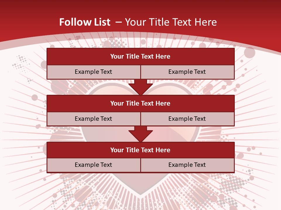 A Red Heart On A White And Red Background PowerPoint Template