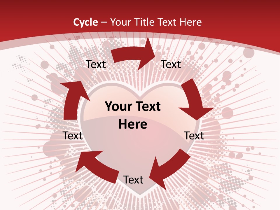 A Red Heart On A White And Red Background PowerPoint Template