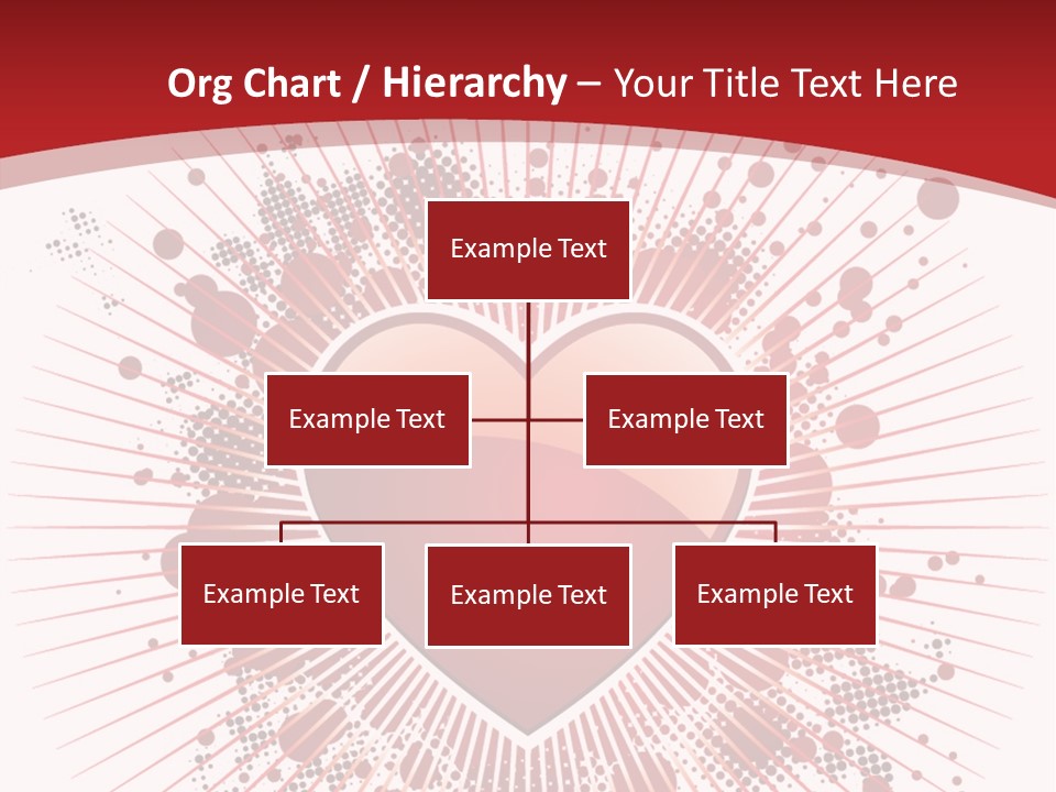 A Red Heart On A White And Red Background PowerPoint Template