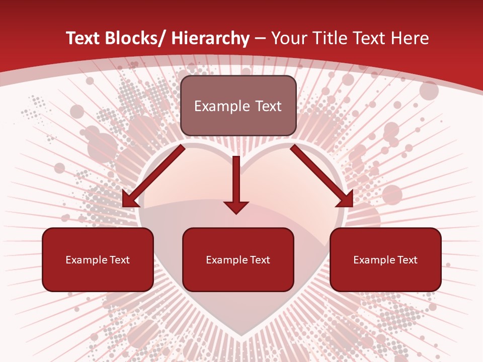 A Red Heart On A White And Red Background PowerPoint Template