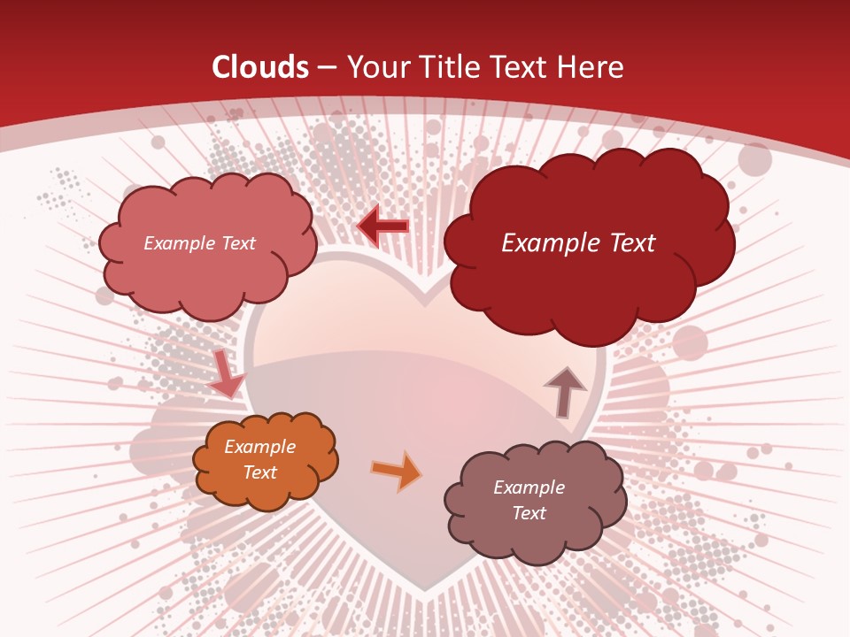 A Red Heart On A White And Red Background PowerPoint Template