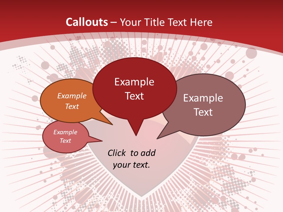 A Red Heart On A White And Red Background PowerPoint Template