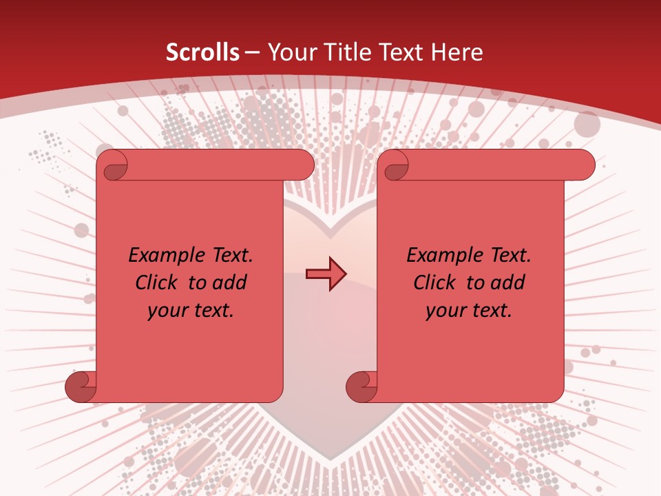 A Red Heart On A White And Red Background PowerPoint Template