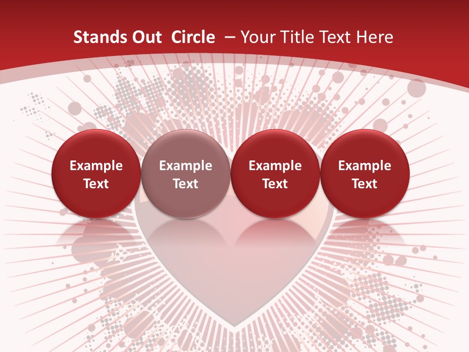 A Red Heart On A White And Red Background PowerPoint Template