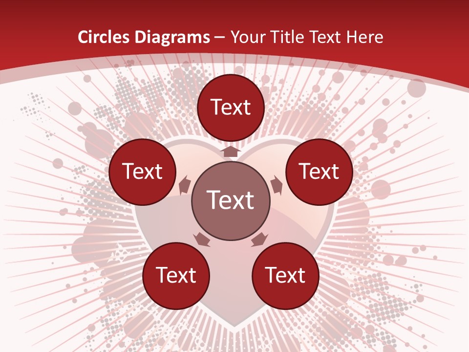 A Red Heart On A White And Red Background PowerPoint Template