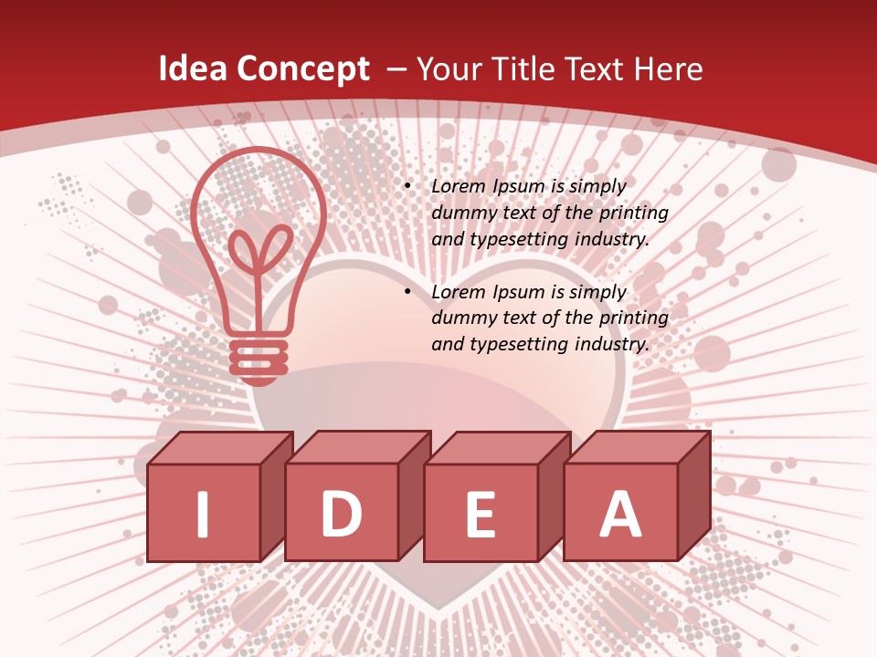 A Red Heart On A White And Red Background PowerPoint Template