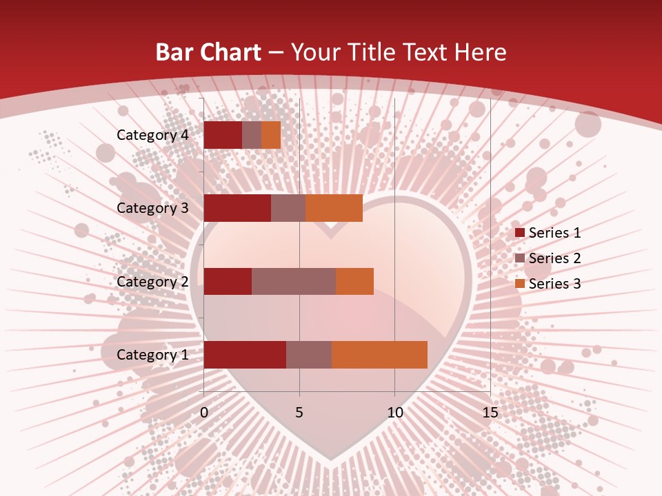 A Red Heart On A White And Red Background PowerPoint Template