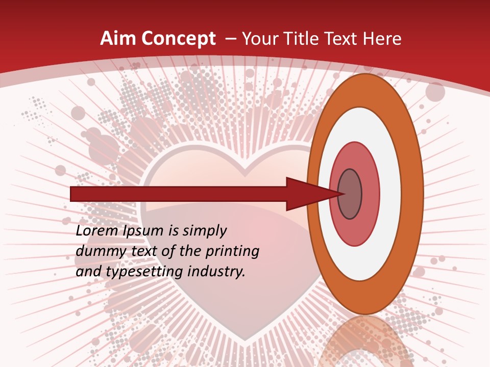 A Red Heart On A White And Red Background PowerPoint Template