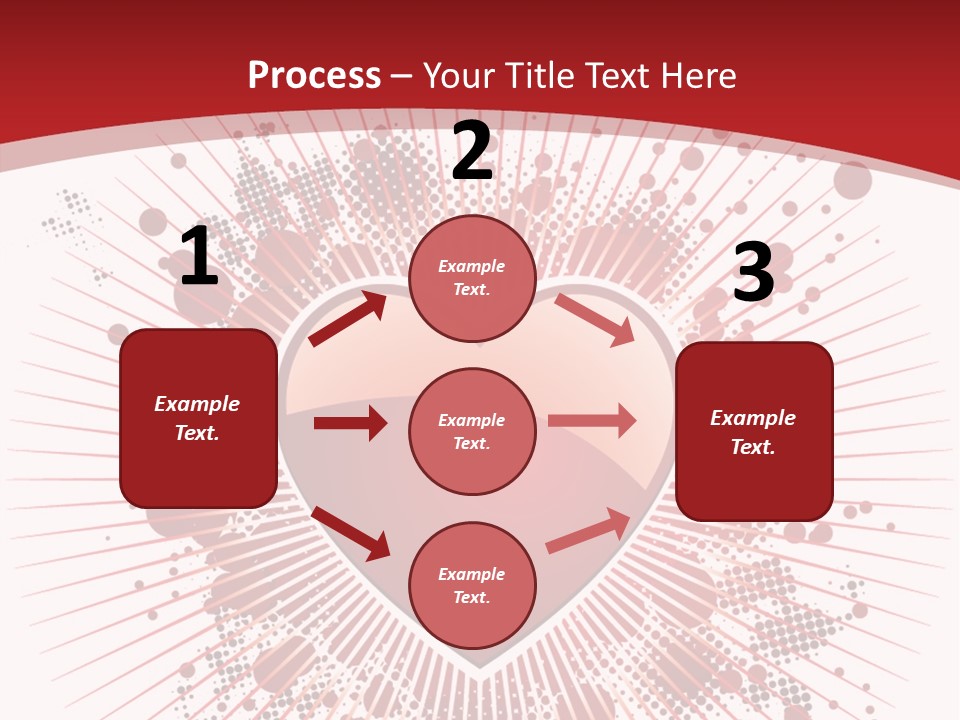 A Red Heart On A White And Red Background PowerPoint Template