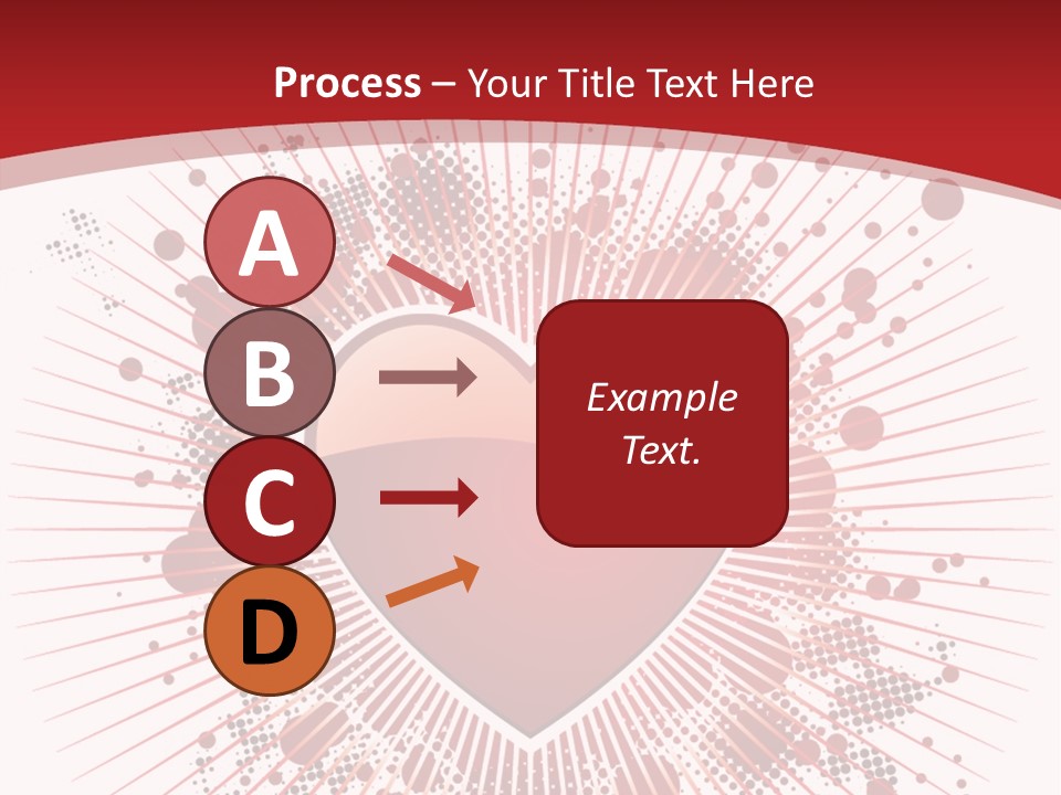 A Red Heart On A White And Red Background PowerPoint Template