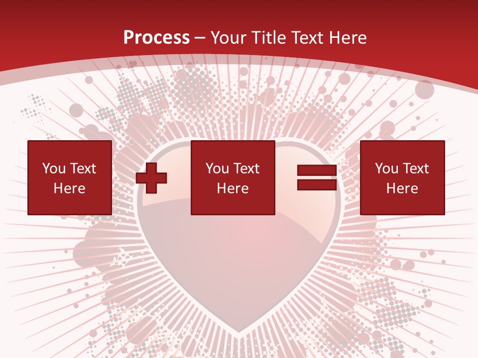 A Red Heart On A White And Red Background PowerPoint Template