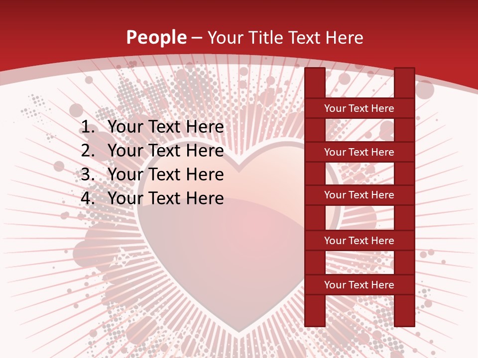 A Red Heart On A White And Red Background PowerPoint Template