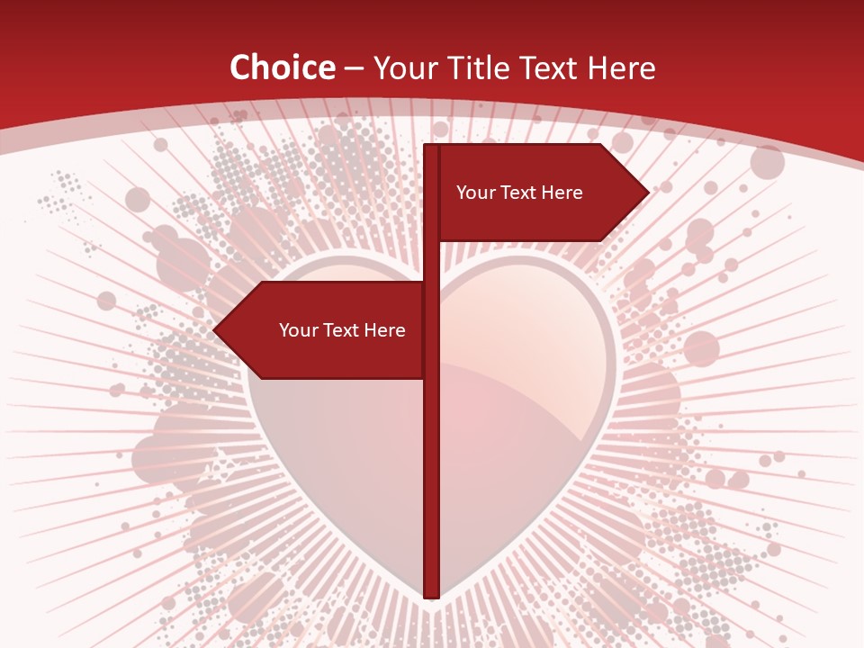 A Red Heart On A White And Red Background PowerPoint Template