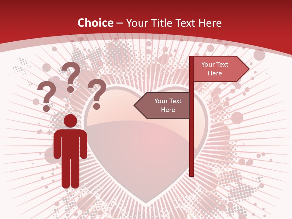 A Red Heart On A White And Red Background PowerPoint Template