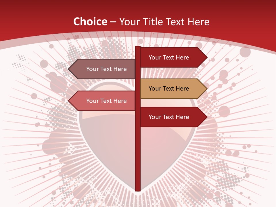 A Red Heart On A White And Red Background PowerPoint Template