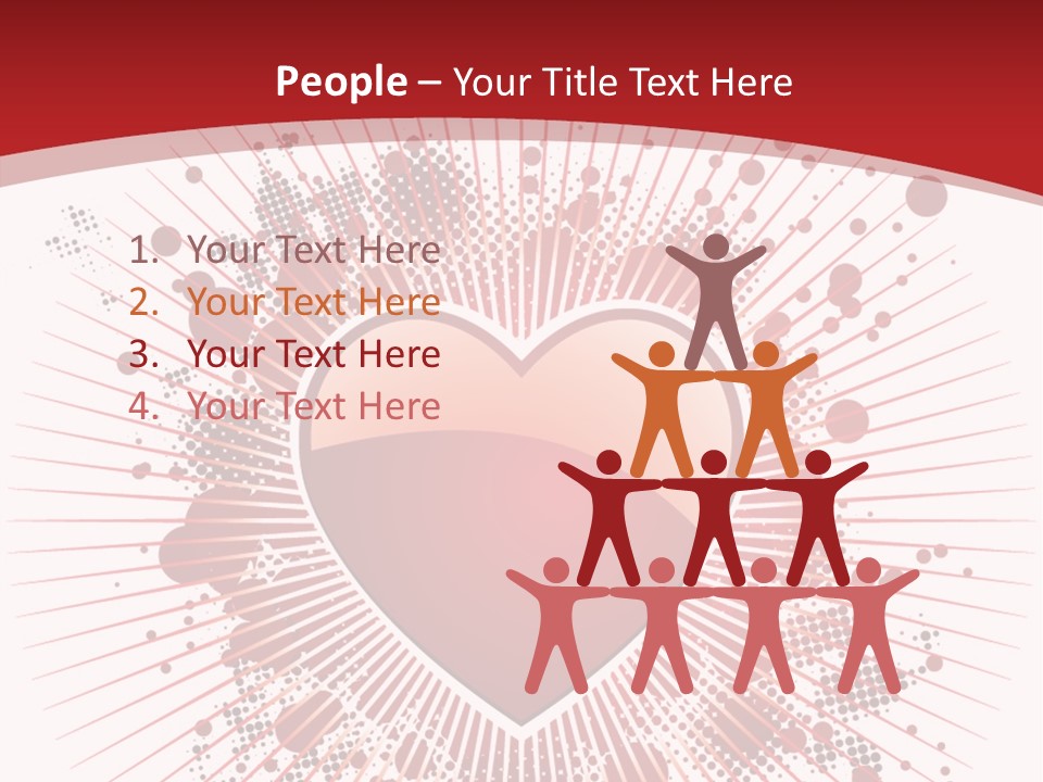 A Red Heart On A White And Red Background PowerPoint Template