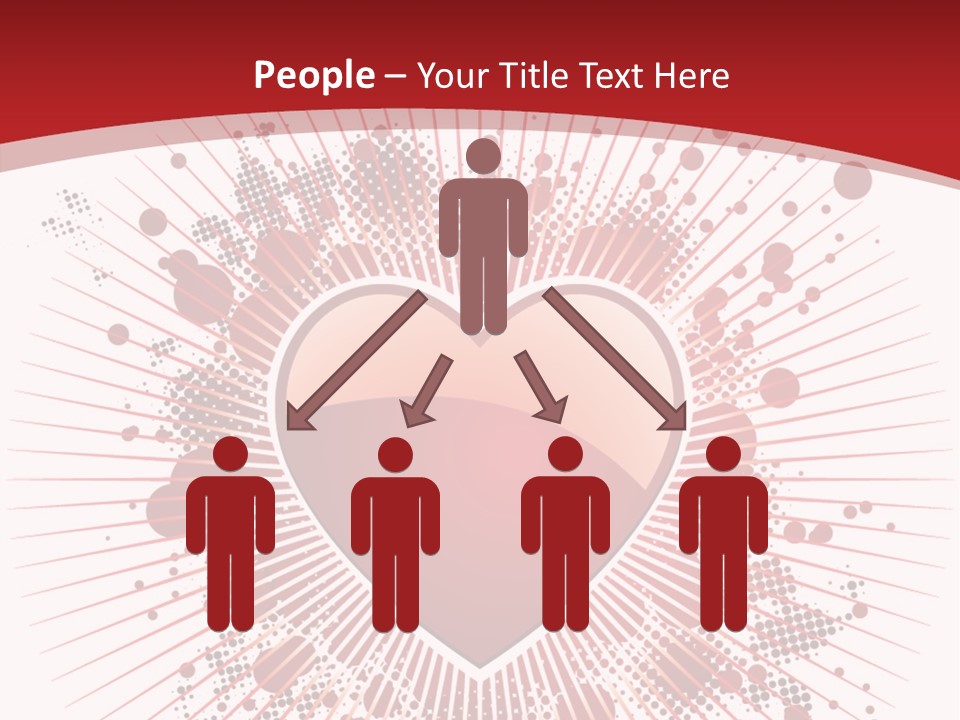 A Red Heart On A White And Red Background PowerPoint Template