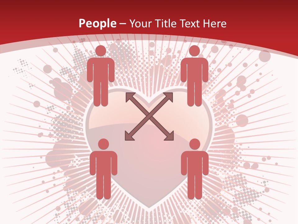 A Red Heart On A White And Red Background PowerPoint Template