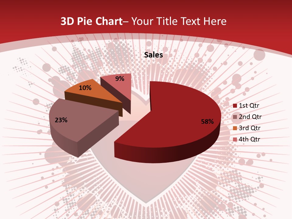 A Red Heart On A White And Red Background PowerPoint Template