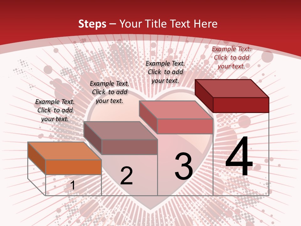 A Red Heart On A White And Red Background PowerPoint Template