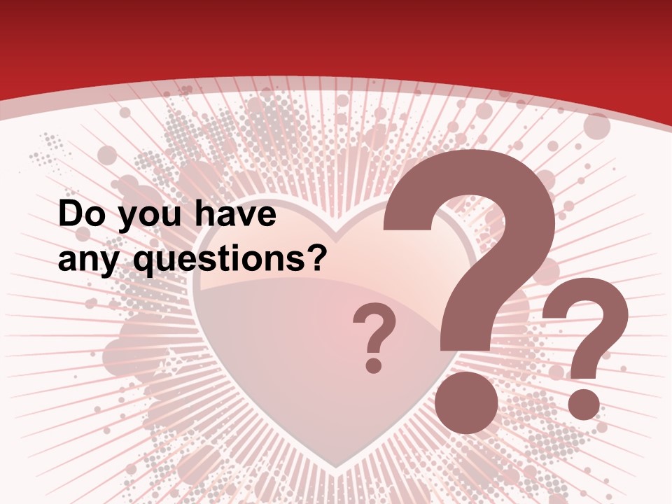 A Red Heart On A White And Red Background PowerPoint Template