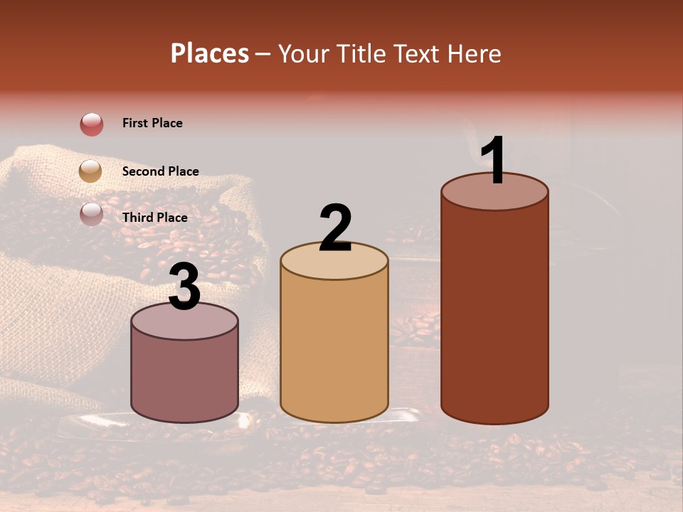 A Sack Of Coffee Beans Next To A Coffee Grinder PowerPoint Template