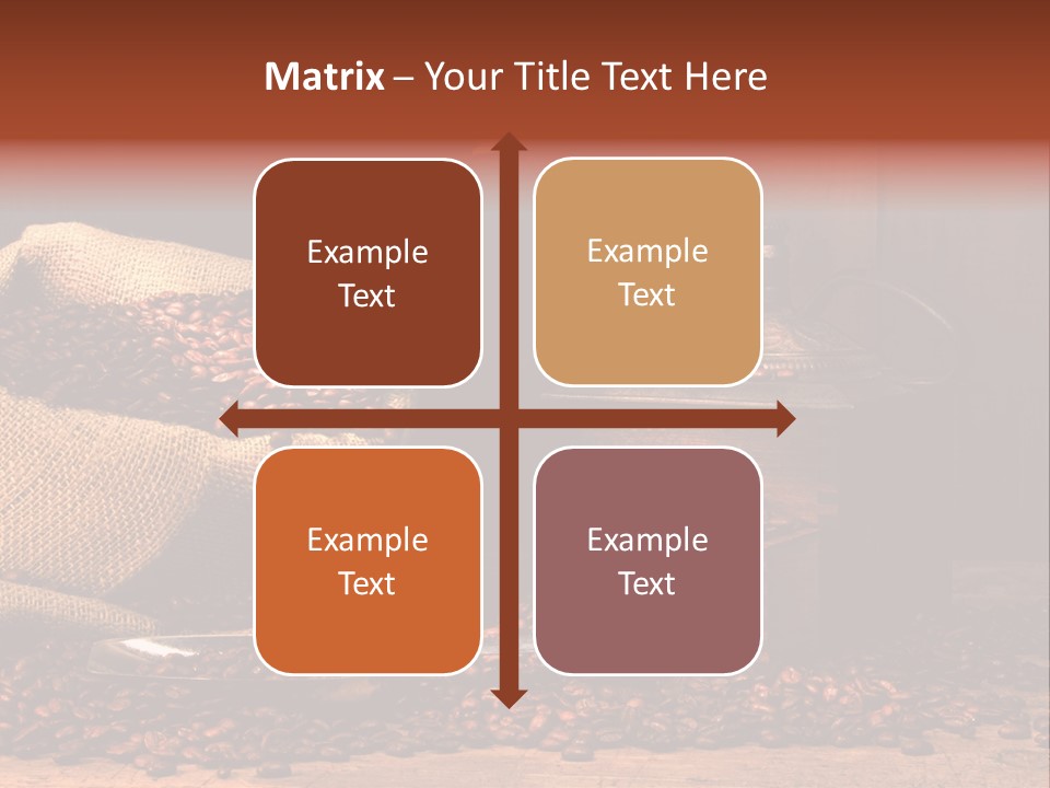 A Sack Of Coffee Beans Next To A Coffee Grinder PowerPoint Template