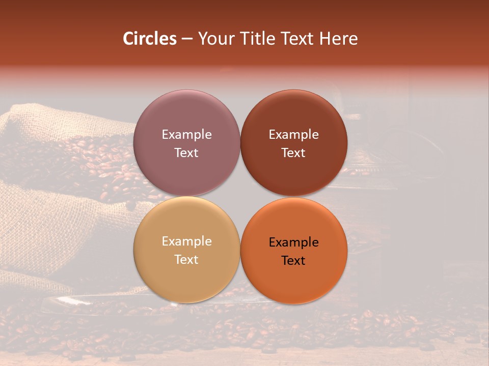 A Sack Of Coffee Beans Next To A Coffee Grinder PowerPoint Template