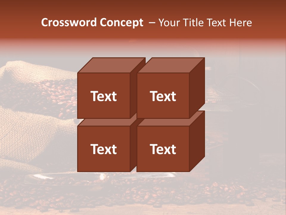 A Sack Of Coffee Beans Next To A Coffee Grinder PowerPoint Template