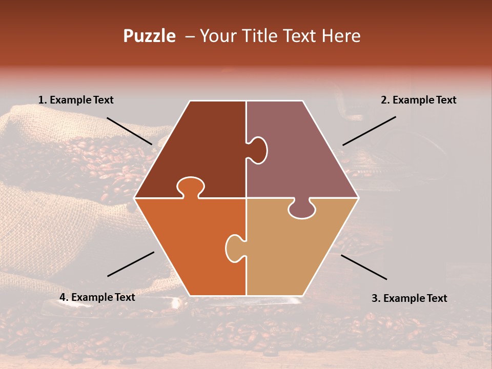 A Sack Of Coffee Beans Next To A Coffee Grinder PowerPoint Template