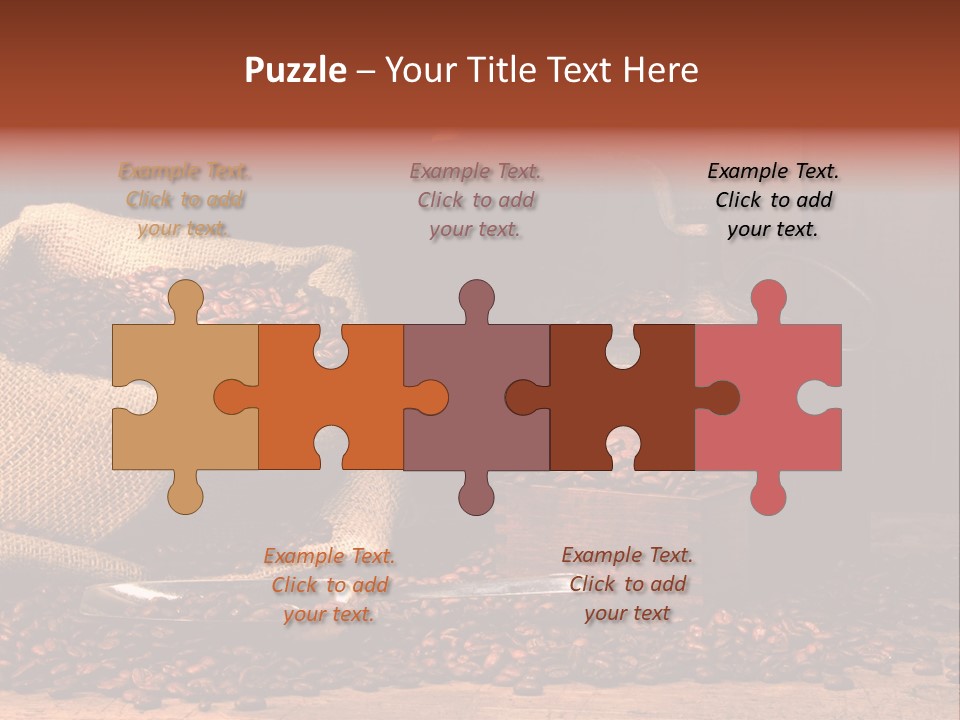 A Sack Of Coffee Beans Next To A Coffee Grinder PowerPoint Template